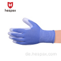 Hespax 13g Polyester Konstruktion Antistatische PU-Palmhandschuhe